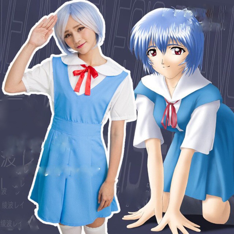 Anime Neon Genesis Evangelion Eva Cosplay Costume Ayanami Rei Soryu Asuka Langley School Uniforms Women Halloween Sailor Suit