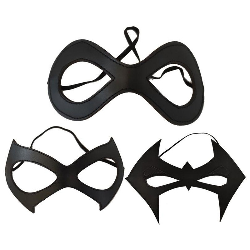 Bat Cosplay Mask Halloween Carnival Joker Eye Superhero Nightwing Faux Leather Cat Masquerade Face Cover