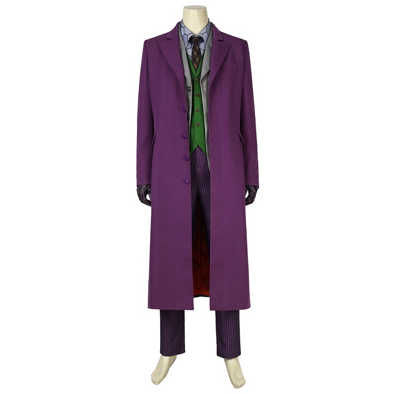 Batman The Dark Knight Cosplay Joker Costume Heath Ledger Jacket Pants Adult Men Halloween Carnival Outfit Custom Made