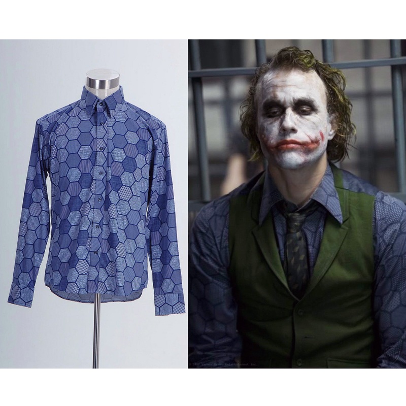 Batman The Dark Knight Joker Long Sleeves Shirt Halloween Costumes Men Heath Ledger Cosplay Costume Custom Made