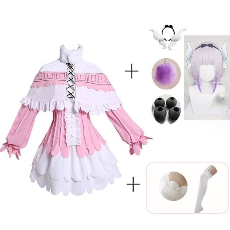Japanese Anime Miss Kobayashis Dragon Maid Kamui Kanna Cosplay Costume Women Halloween Party Dress Outfits With