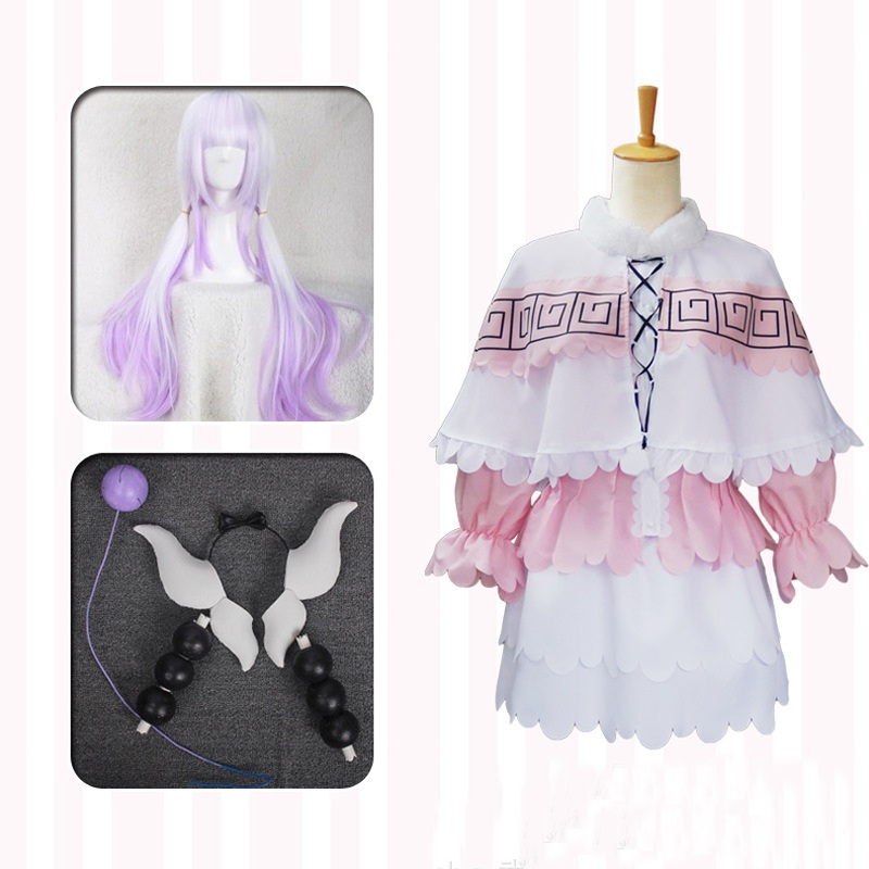 Japanese Anime Miss Kobayashis Dragon Maid Kamui Kanna Women Cosplay Costumes Halloween Dress Tops Skirt Cape Headband Wig Tail