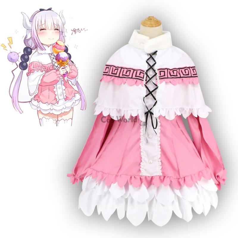 Miss Kobayashis Dragon Maid Kamui Kanna Shirt Dress Uniform Meidofuku Anime Outfit Cosplay Costumes