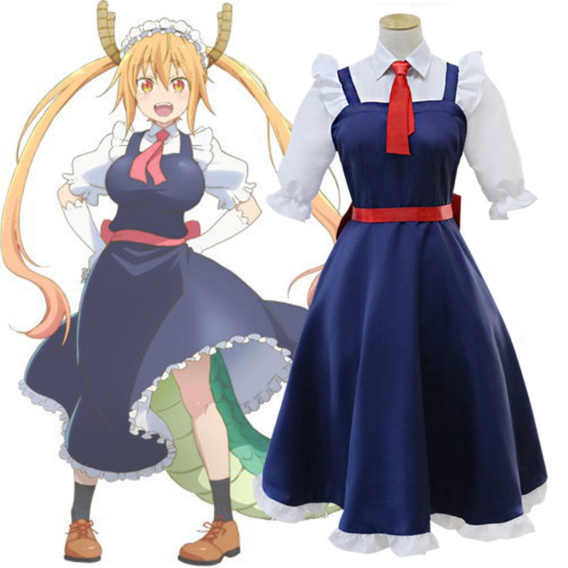 Miss Kobayashis Dragon Maid Tohru Cosplay Costume Women Kobayashi San Chi No Uniforms