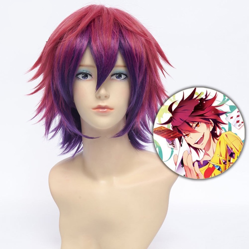 30cm Multi-color Short Layered No Game Life Sora Synthetic Hair Cosplay Costume Wig Heat Resistance Fiber