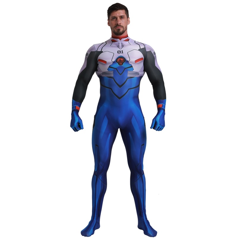 Anime Adult Neon Genesis Evangelion Eva Ikari Shinji Gundam Machine Armor Warrior Zentai Suit Halloween Cosplay Costume