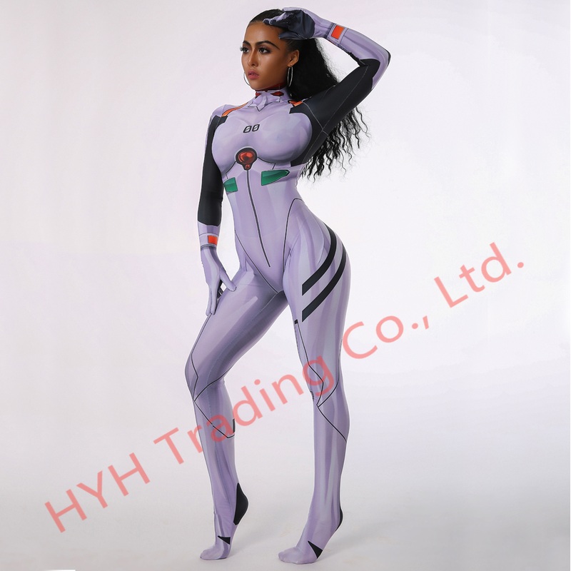 Anime Ayanami Rei Jumpsuits Cosplay Costume Neon Genesis Evangelion Unisex Eva Costumes Fullbody Zentai Lycra Bodysuit