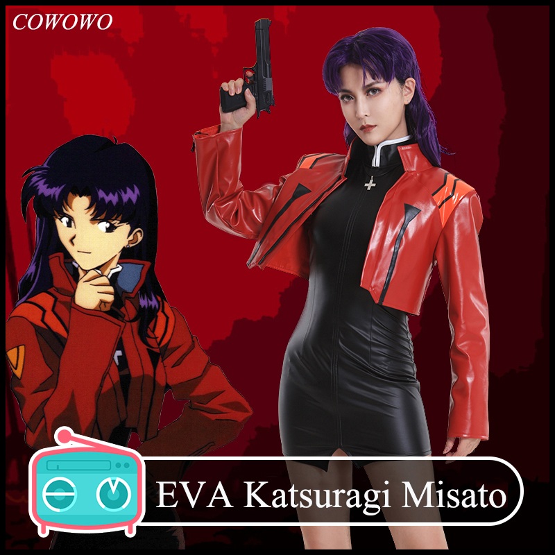Anime Neon Genesis Evangelion Eva Katsuragi Misato Red Jacket Sexy Tights Battle Suit Uniform Cosplay Costume