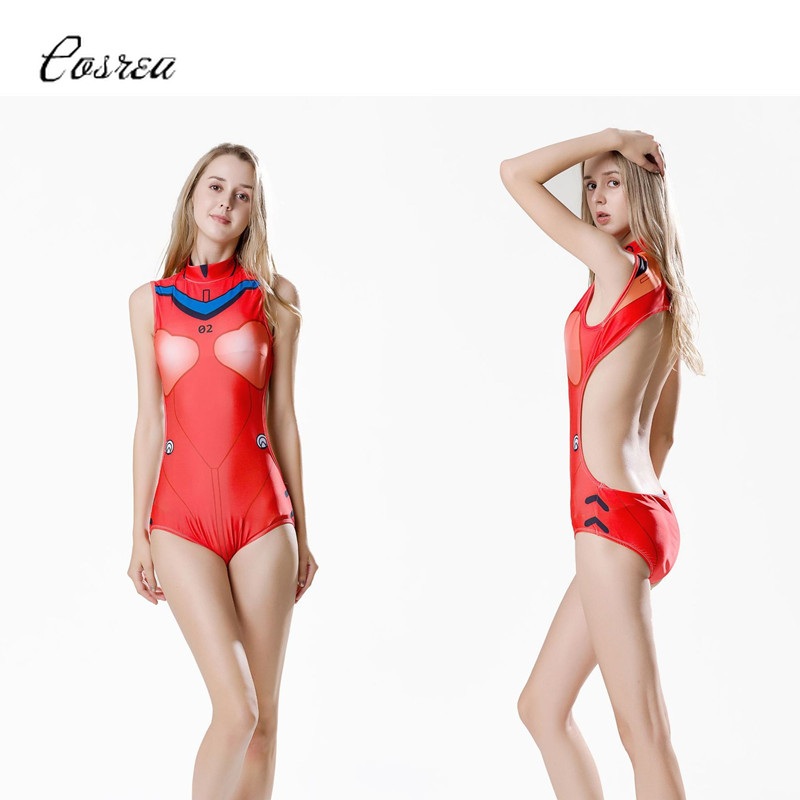 Anime Neon Genesis Evangelion Eva Shinji Soryu Asuka Langley Cosplay Costume One-pieces Spandex Swimsuit Swimwear