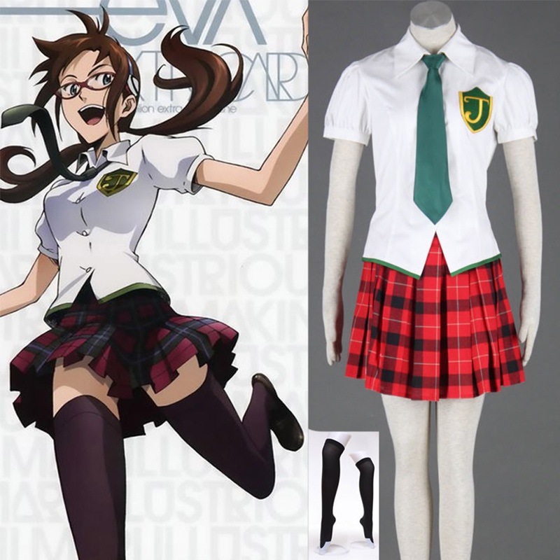 Anime Neon Genesis Evangelion Makinami Mari Illustrious Cosplay Costume Japanese School Uniform Lolita Jk Suit Full Set