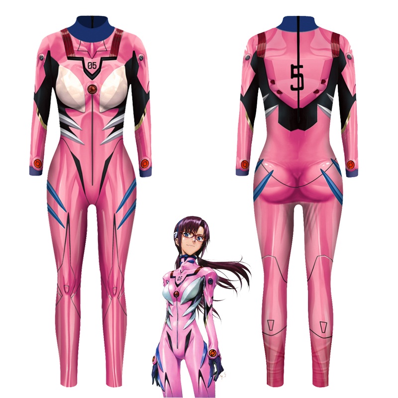 Anime Neon Genesis Evangelion Mari Makinami Cosplay Costume 3d Printed Eva Zentai Suit Catsuit One Piece Fullbody Bodysuit