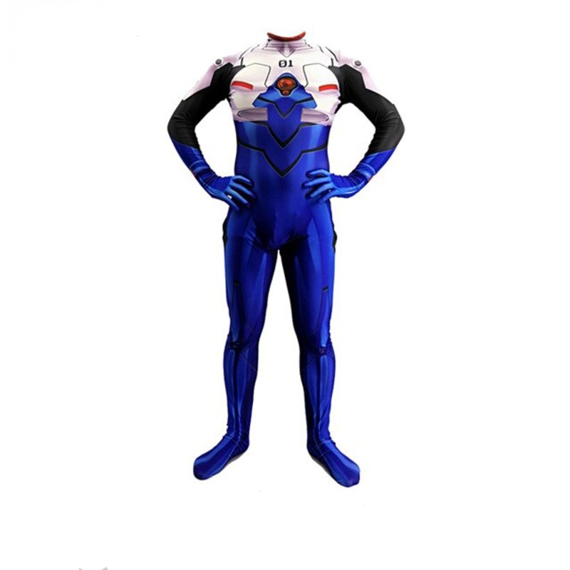Anime Neon Genesis Evangelion Plugsuit Cosplay Costume Eva Ikari Shinji Zentai Bodysuit Suit Jumpsuits Men Kids
