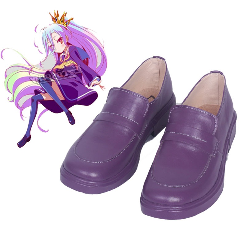 Anime No Game Life Shiro Cosplay Costume Shoes Purple Handmade Halloween Carnival Party Purim