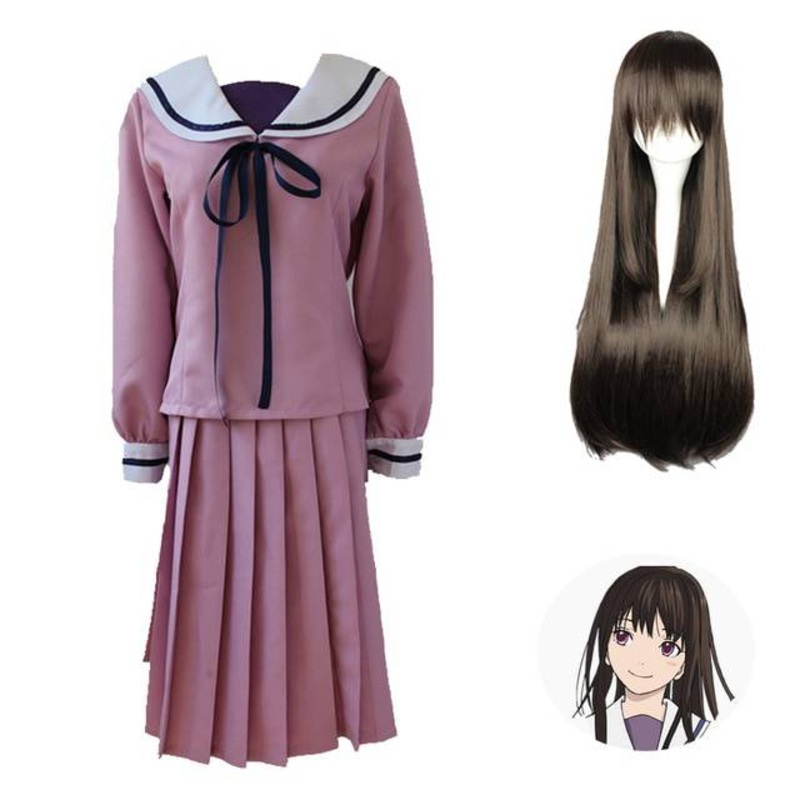 Anime Noragami Cosplay Fancy Hiyori Iki Clothing Topsampskirts School Uniforms Sailor Suits Halloween Party