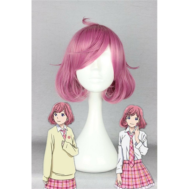 Anime Noragami Ebisu Kofuku Cosplay Short Pink Women Heat Resistant Synthetic Hair Wigs Wig Cap