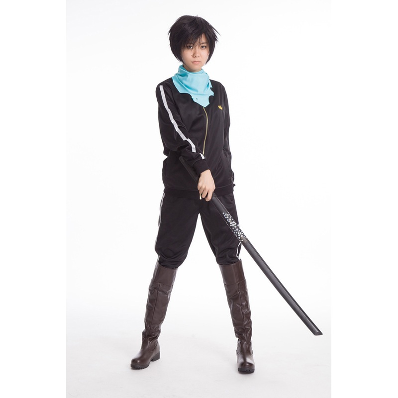 Anime Noragami Yato Cosplay Costume Jacket Black Tracksuit Sporting Suit Unisex Clothing Set