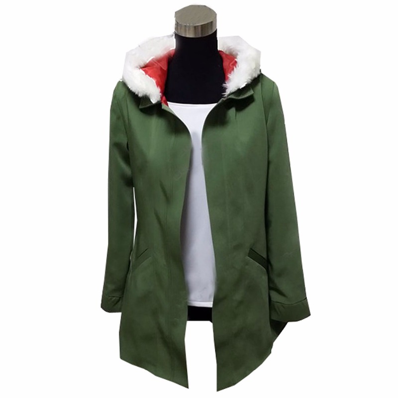 Anime Noragami Yukine Olive Green Hooded Jacket Cosplay Costume Only Coat