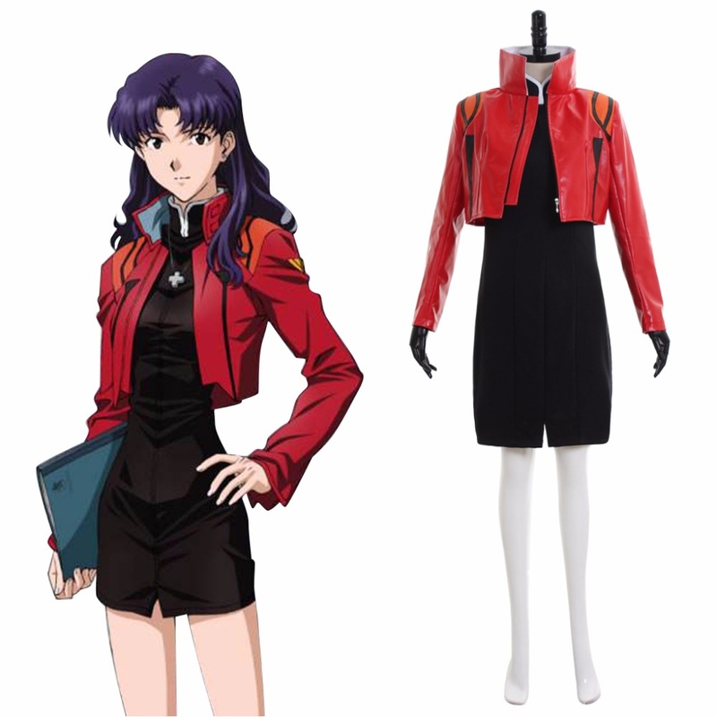 Animne Neon Genesis Evangelion Misato Katsuragi Cosplay Costume Women Girsl Top Dress J95