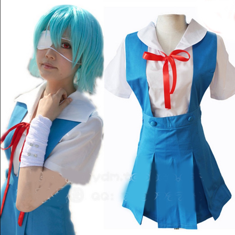 Blue Rei Ayanami Evangelion 01 School Uniform Neon Genesis Cosplay Costume