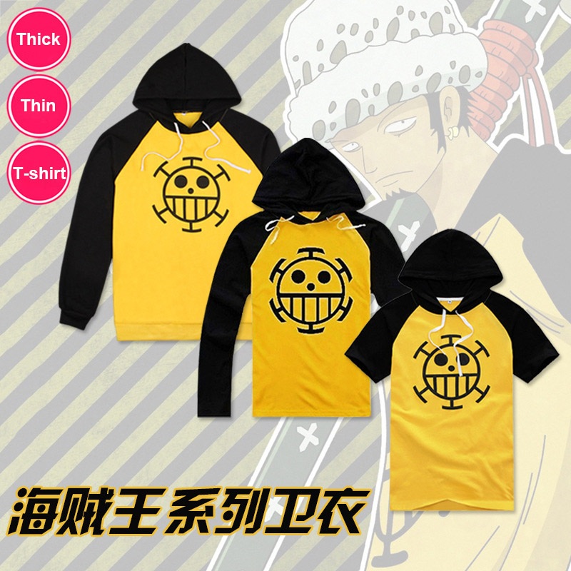 Anime Cosplay One Piece Costume Trafalgar Law Hoodies T-shirt Masquerade Top Coat Women