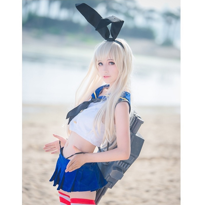 Anime Kantai Cosplay Costume Shimakaze Uniforms Women Outfits Full Set