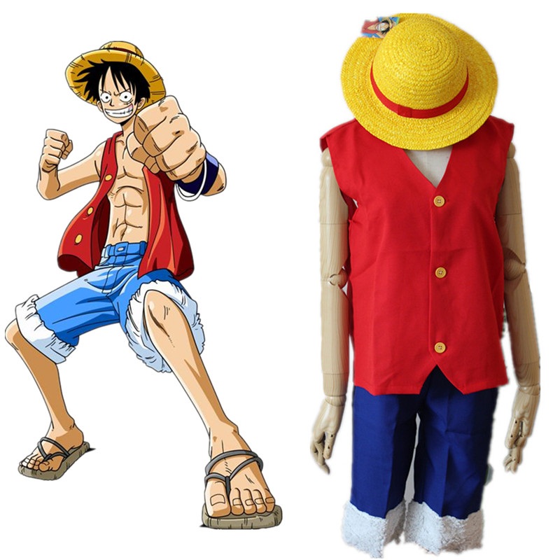 Anime One Piece Cosplay Costumes Luffy Monkey D Costume Uniforms Halloween Carnival Party Game