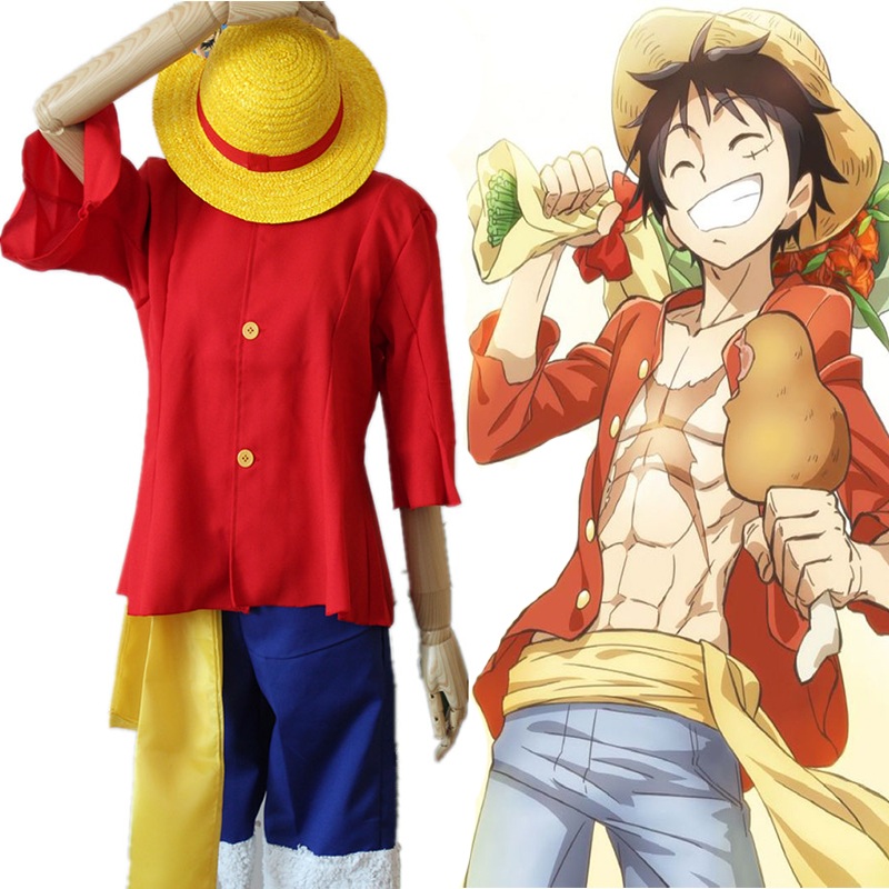 Anime One Piece Cosplay Costumes Luffy Monkey D Costume World Uniforms Halloween Party Game