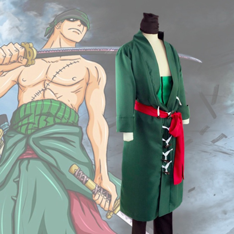 Anime One Piece Cosplay Costumes Two Years Later Zoro Roronoa Costume Halloween Party Pirate Hunter Marimo