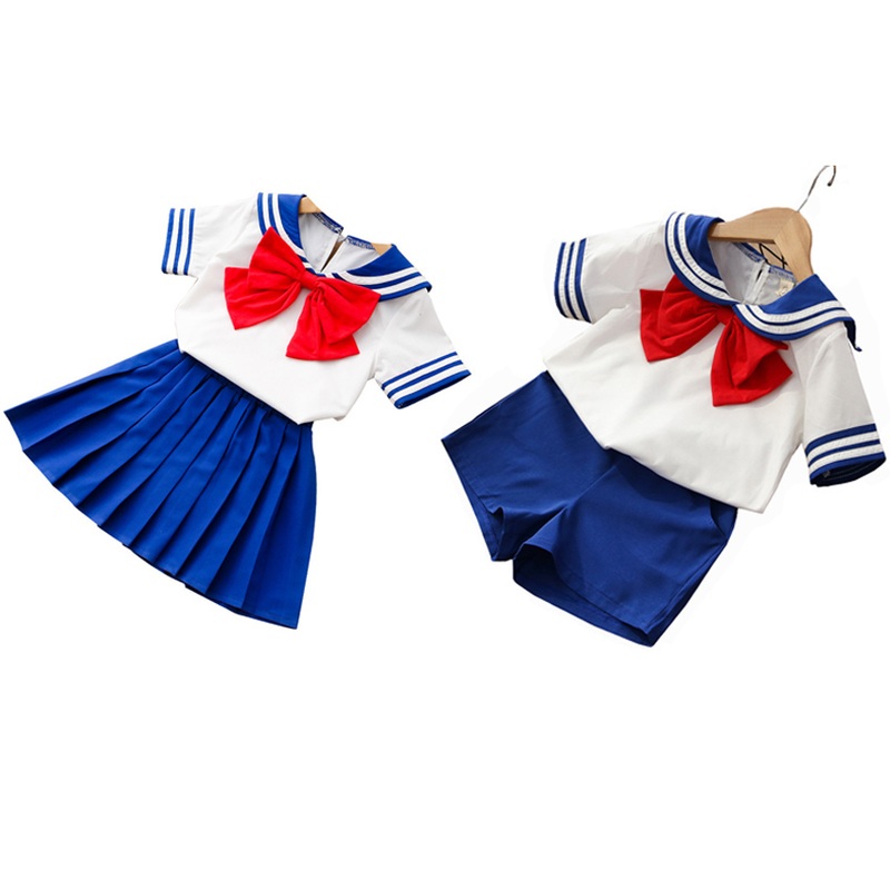 90-130cm Kids Boys Girls Sailor Moon Cosplay Costumes Japanese Style Kawaii Primary School Uniform Choir Dance Clothing