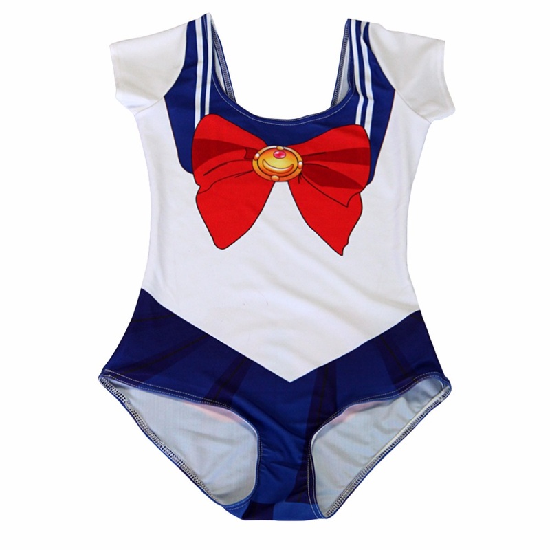Adult Womens Beautiful Sexy Anime Sailor Moon Cosplay Costume One-piece Swimsuit Set