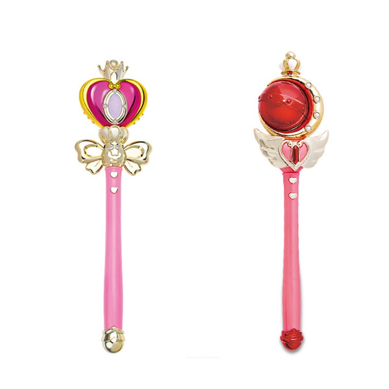 Anime Cosplay Sailor Moon 20th Tsukino Usagi Wand Henshin Rod Glow Stick Spiral Heart Musical Magic Girl Toys