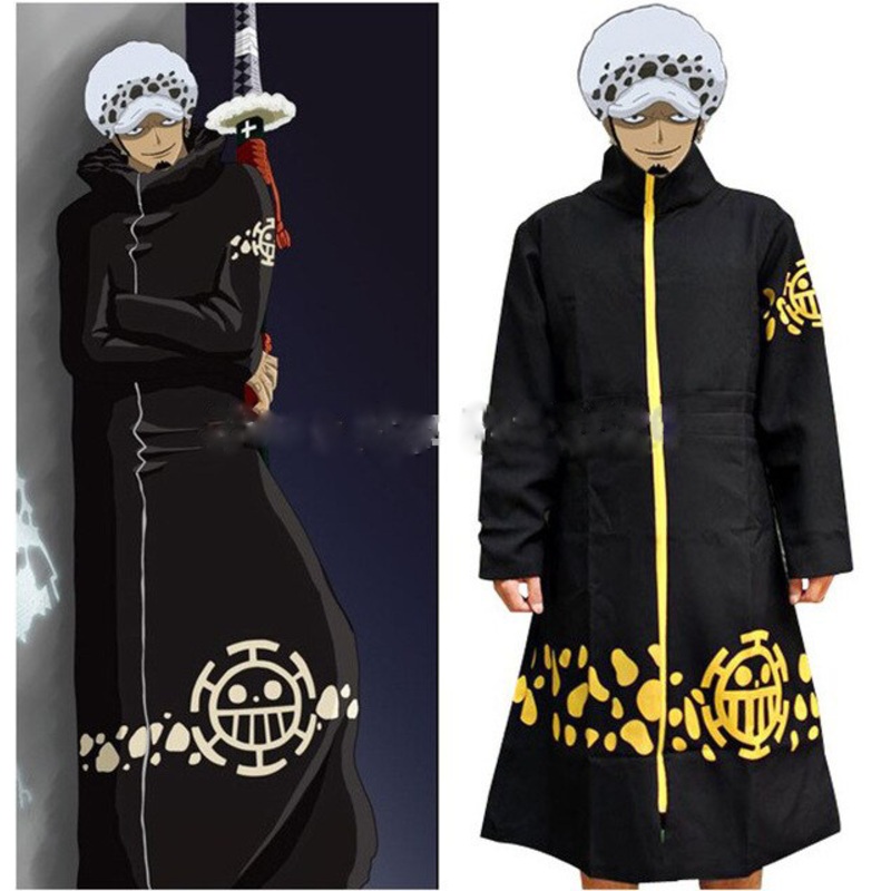 Anime One Piece Cosplay Costume Trafalgar Law 2 Years Later Cartoon Coat Clock Jacket Cape Performance Christmas