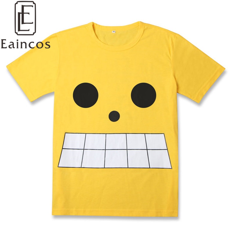 Anime One Piece Monkey D Luffy Tee Cosplay Costume Short Sleeve T-shirts Tops Yellow