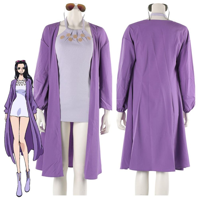 Anime One Piece Robin Cosplay Costume Purple Coat Girls Women