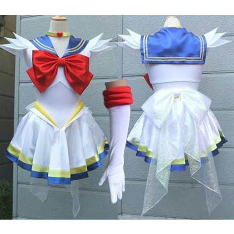 Anime Sailor Moon Cosplay Costume Female Halloween Party Tsukino Usagi Costumes Full Set Dressglovesneckwear