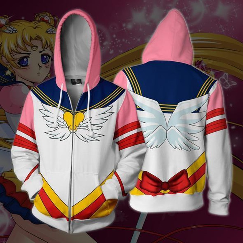 Anime Sailor Moon Cosplay Costumes Hoodies 3d Print Usagi Tsukino Daily Leisure Hoodie Hoody Coat Sweatshirts Hooded