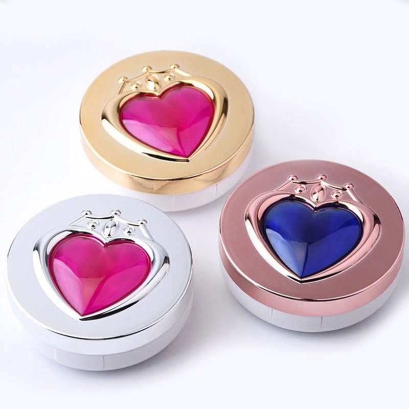 Anime Sailor Moon Cosplay Heart Round Contact Lenses Box Travel Glasses Lens Case Holder Women Christmas