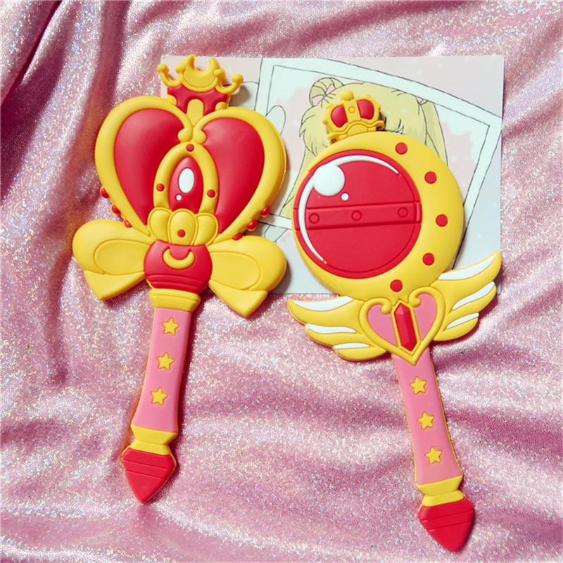 Anime Sailor Moon Cosplay Women Girls Tsukino Usagi Crescent Love Crown Magic Wand Hand-held Mirror Toy