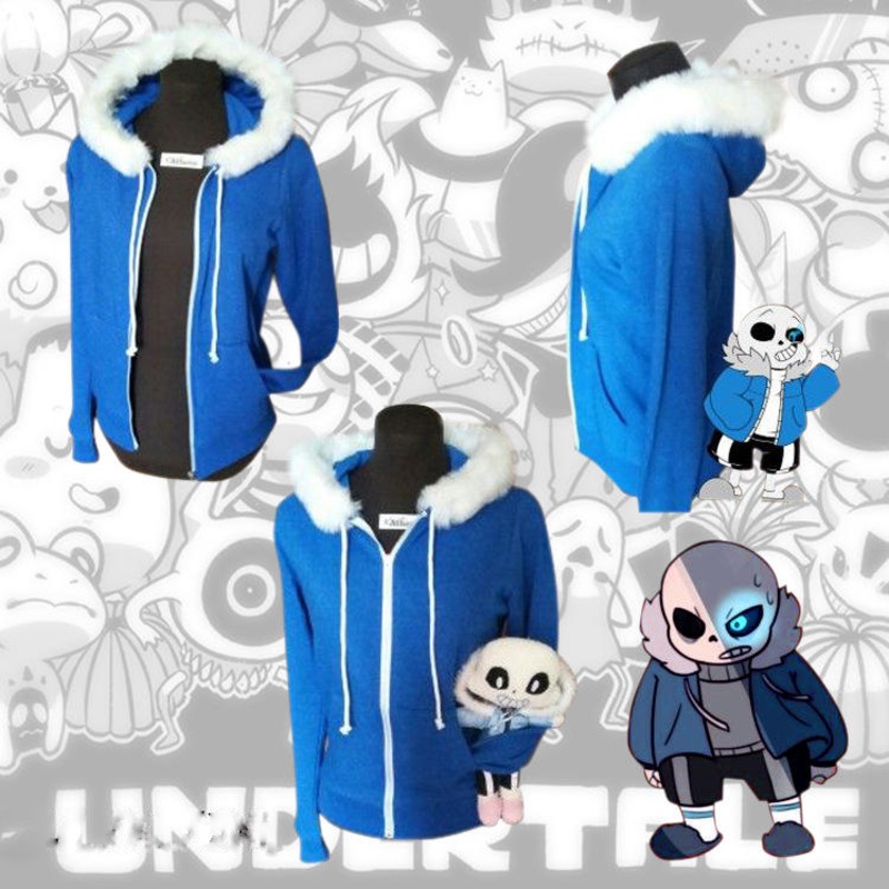 Undertale Sans Papyrus Hoodie Coat Cosplay Costume Warm Zipper Winner Sweatshirt Halloween
