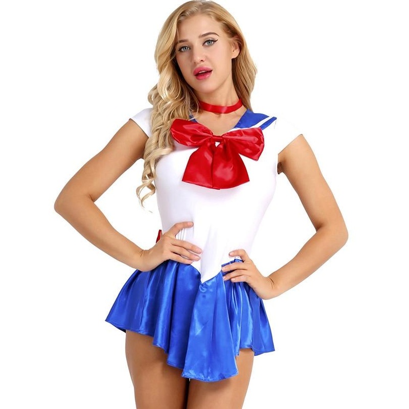 Yizyif Anime Cosplay Dress Sailor Moon Costume Cheer Skirt Fantasia Adulto Uniform Halloween Costumes School Girl