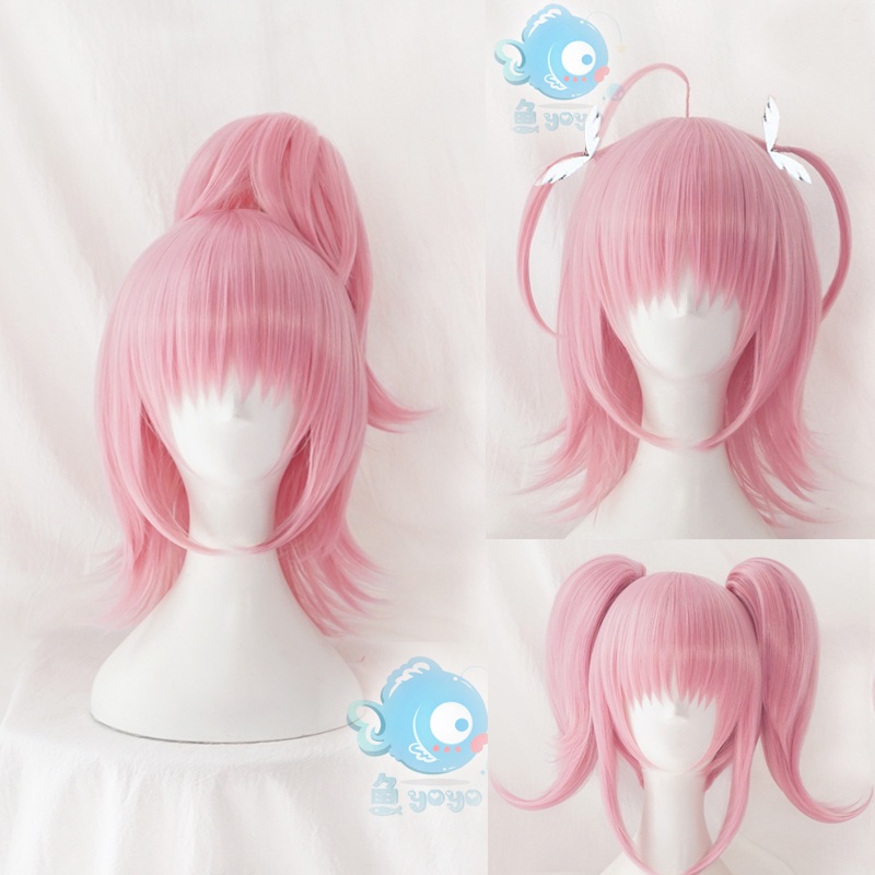 Amu Hinamori Cosplay Wig Shugo Chara Doki Party Miki Suu Ran Straight Pigtail Anime Pink Synthetic Hair Adult