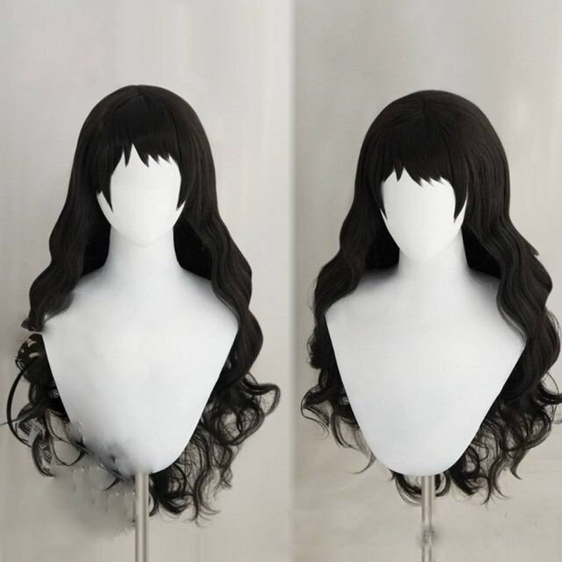 Anihut Rwby Black Blake Belladonna Wavy Wig Heat Resistant Synthetic Cosplay Hair Anime