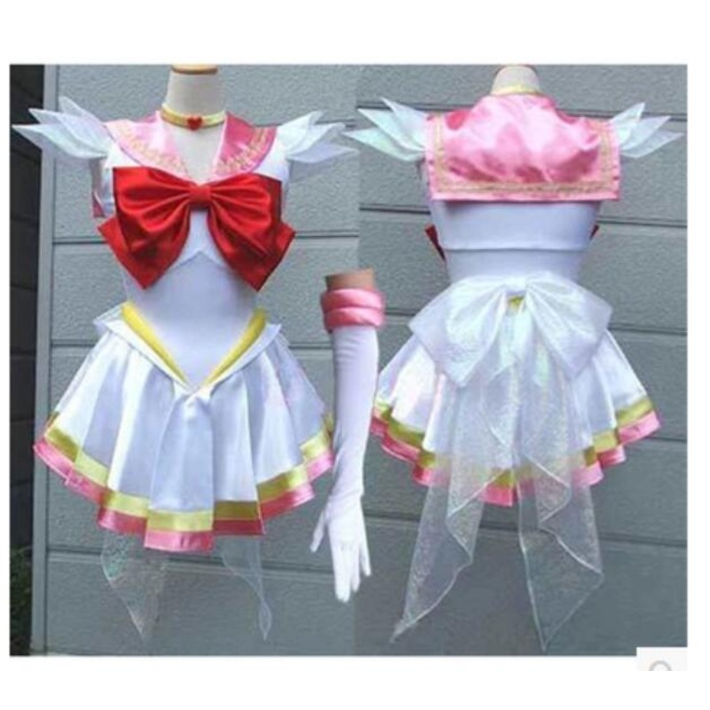 Anime Sailor Moon Cosplay Cos Halloween Woman Pink Blue Costume Japanese School Uniform