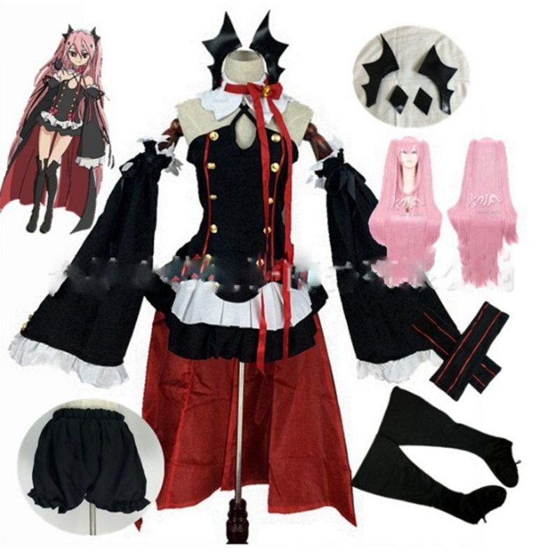 Anime Seraph The End Cos Krul Tepes Cosplay Costume Lolita Dress Uniform Comic Con Outfit With Headwear Full Set