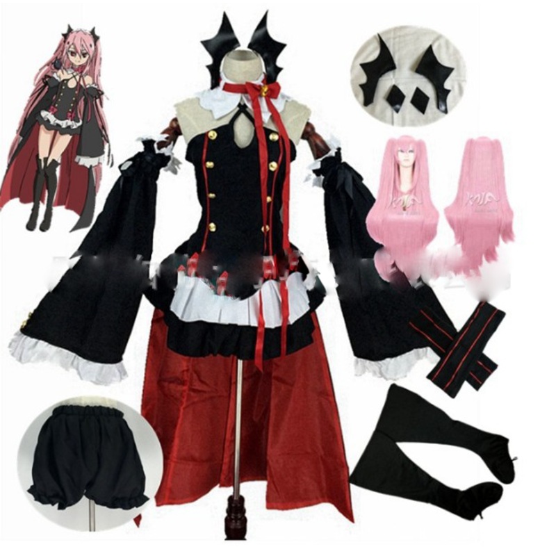 Anime Seraph The End Cosplay Owari No Krul Tepes Uniform Dress Outfits With 4 Hairpins Costume