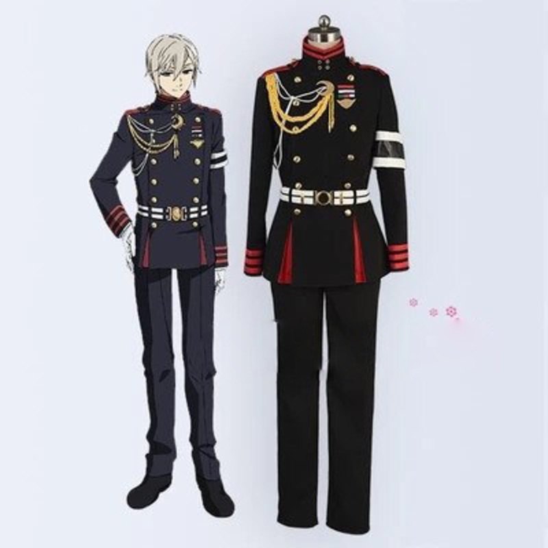 Anime Seraph The End Cosplay Shinoa Krul Owari No Serafu Shinya Hiragi Costume Uniform Suit Party Hallowmas Clothing All Size