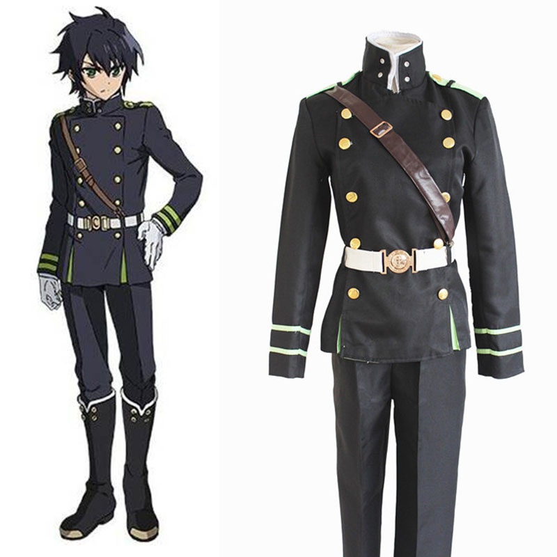 Anime Seraph The End Cosplay Yuichiro Hyakuya Costumes Role Playing Coat Strap Belt Pants Military Uniform Suit