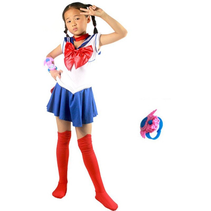 Anime Super Sailor Moon Cosplay Costumes Set Usagi Jupiter Girls Fancy Dress Venus Kids Halloween