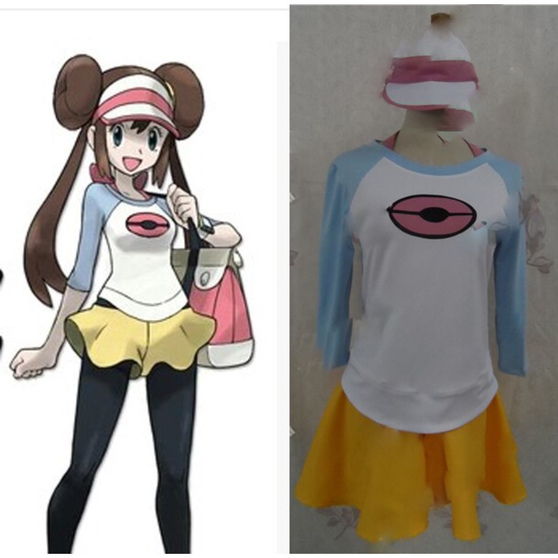 Black And White Versions Pocket Monsters Mei Cosplay Costume With Hat