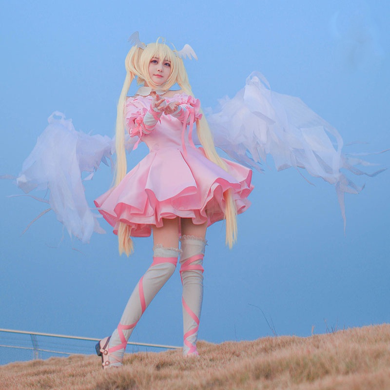 Uwowo Shugo Chara Cosplay Costume Angel Pink Dress Uniform Girl Halloween Christmas Party